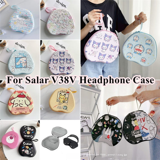 For Salar V38V Headphone Case Cartoon Creative Patterns Headset Earpads Storage Bag Casing Box