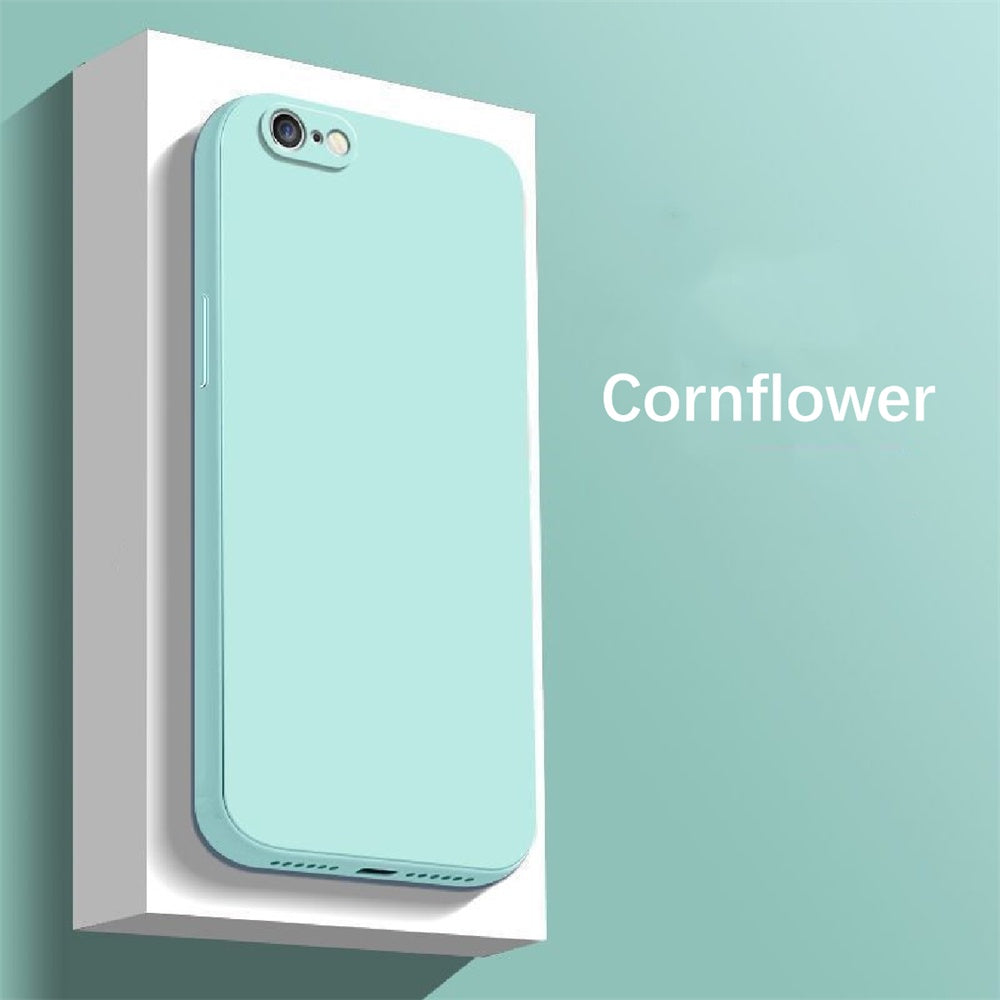 For IPhone SE Cover Drop and wear resistant Silicone Full Case Classic Simple Solid Color Phone Case Cover