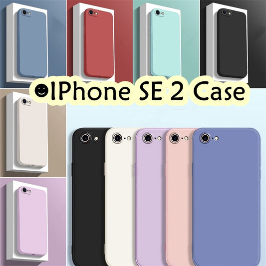 For IPhone SE 2 Cover Drop and wear resistant Silicone Full Case Classic Simple Solid Color Phone Case Cover
