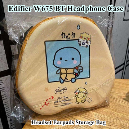 For Edifier W675 BT Headphone Case Cartoon Creative Patterns Headset Earpads Storage Bag Casing Box