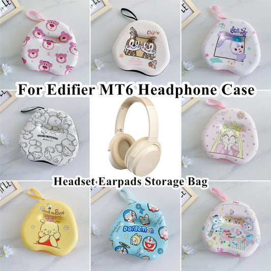 For Edifier MT6 Headphone Case Cartoon Creative Patterns Headset Earpads Storage Bag Casing Box