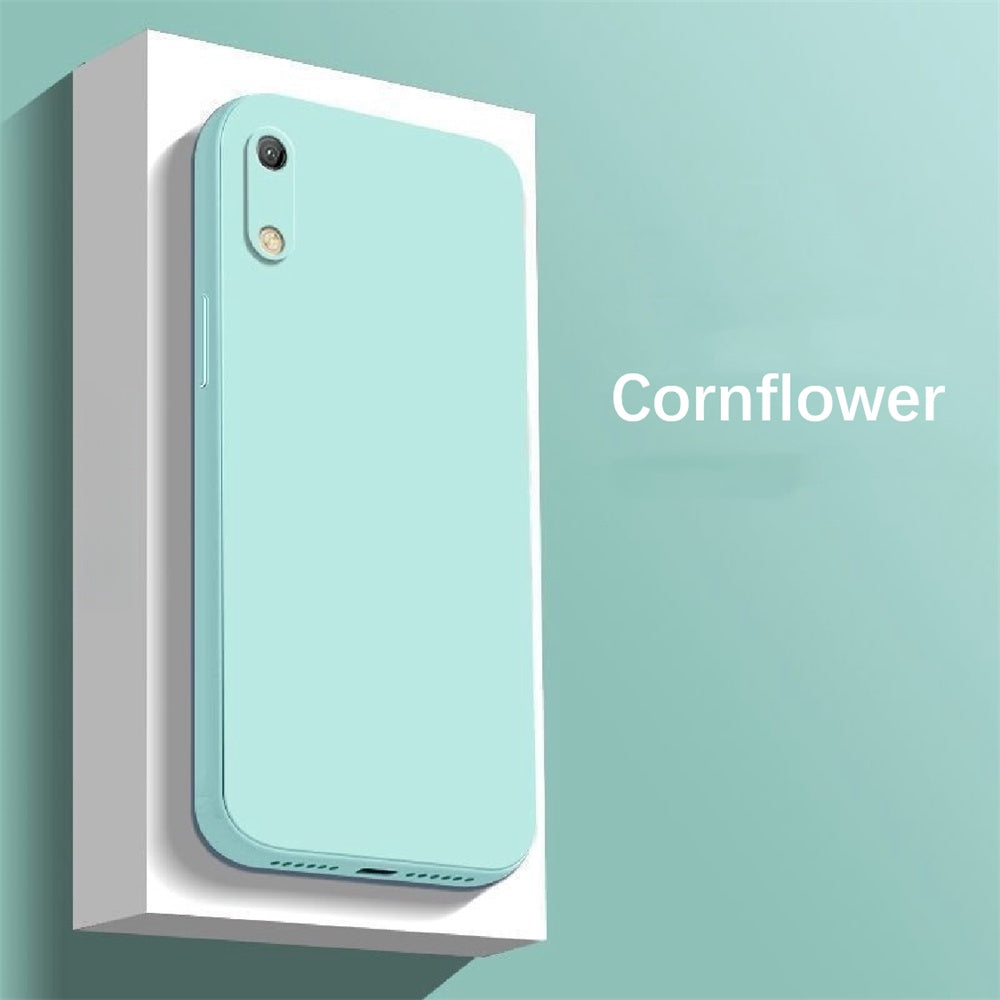 For Huawei Y6 Pro 2019 Cover Drop and wear resistant Silicone Full Case Classic Simple Solid Color Phone Case Cover