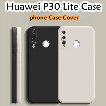 For Huawei P30 Lite Cover Drop and wear resistant Silicone Full Case Classic Simple Solid Color Phone Case Cover