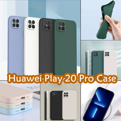 For Huawei Play 20 Pro Cover Drop and wear resistant Silicone Full Case Classic Simple Solid Color Phone Case Cover