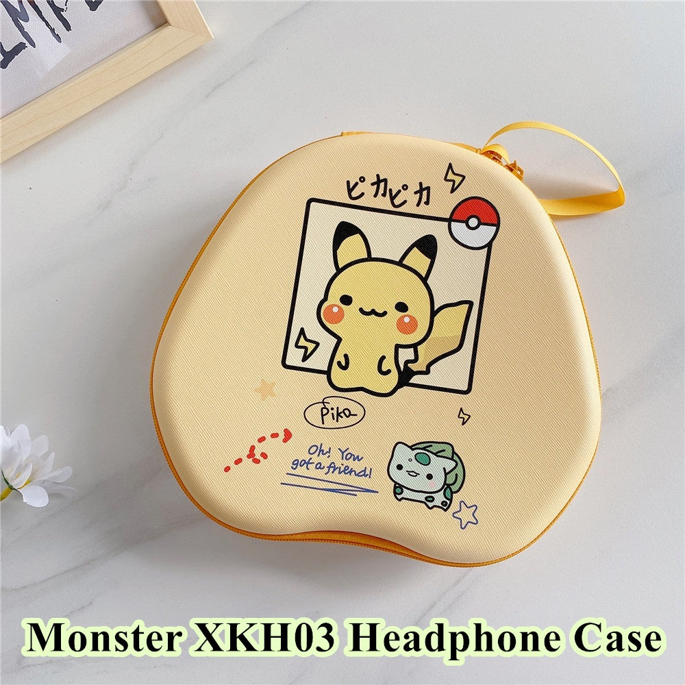 For Monster XKH03 Headphone Case Cartoon Creative Patterns Headset Earpads Storage Bag Casing Box
