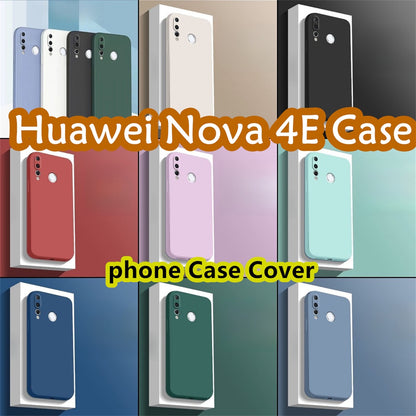 For Huawei Nova 4E Cover Drop and wear resistant Silicone Full Case Classic Simple Solid Color Phone Case Cover