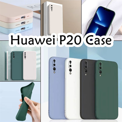 For Huawei P20 Cover Drop and wear resistant Silicone Full Case Classic Simple Solid Color Phone Case Cover