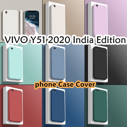 For VIVO Y51 2020 Cover Drop and wear resistant Silicone Full Case Classic Simple Solid Color Phone Case Cover