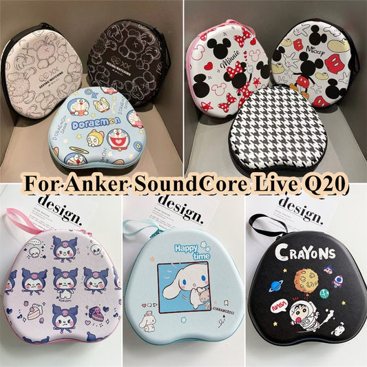 For Anker SoundCore Live Q20 Headphone Case Cartoon Creative Patterns Headset Earpads Storage Bag Casing Box