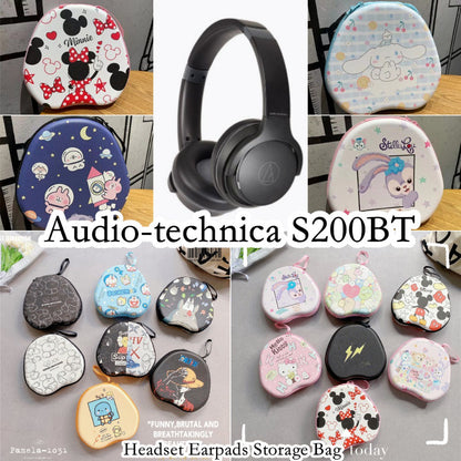 For Audio-technica S200BT Headphone Case Cartoon Creative Patterns Headset Earpads Storage Bag Casing Box