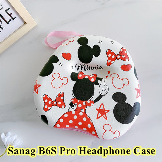 For Sanag B6S Pro Headphone Case Cartoon Creative Patterns Headset Earpads Storage Bag Casing Box