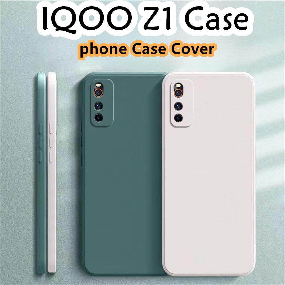 For IQOO Z1 Cover Drop and wear resistant Silicone Full Case Classic Simple Solid Color Phone Case Cover