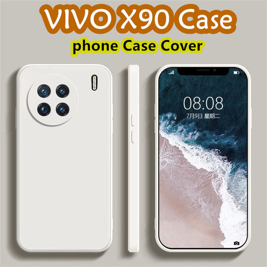 For VIVO X90 Cover Drop and wear resistant Silicone Full Case Classic Simple Solid Color Phone Case Cover