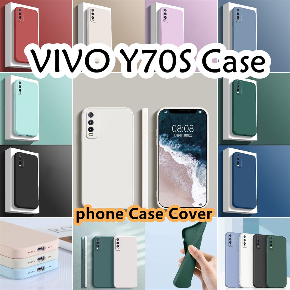 For VIVO Y70S Cover Drop and wear resistant Silicone Full Case Classic Simple Solid Color Phone Case Cover