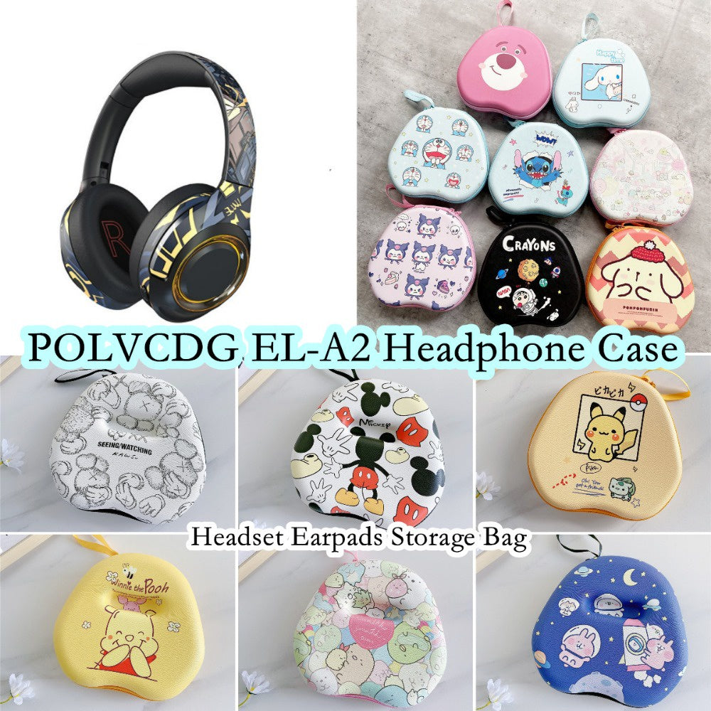 For POLVCDG EL-A2 Headphone Case Cartoon Creative Patterns Headset Earpads Storage Bag Casing Box