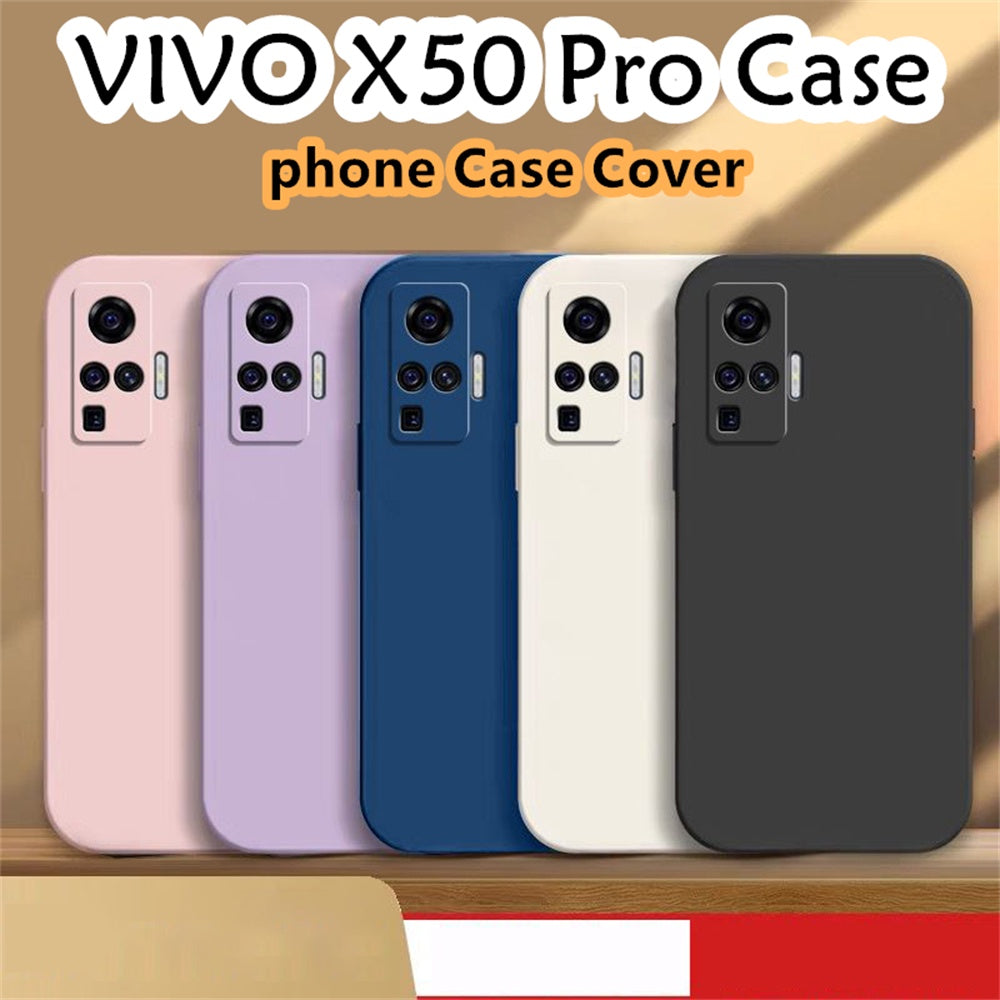 For VIVO X50 Pro Cover Drop and wear resistant Silicone Full Case Classic Simple Solid Color Phone Case Cover