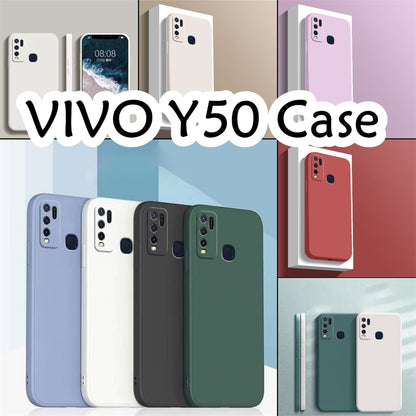 For VIVO Y50 Cover Drop and wear resistant Silicone Full Case Classic Simple Solid Color Phone Case Cover