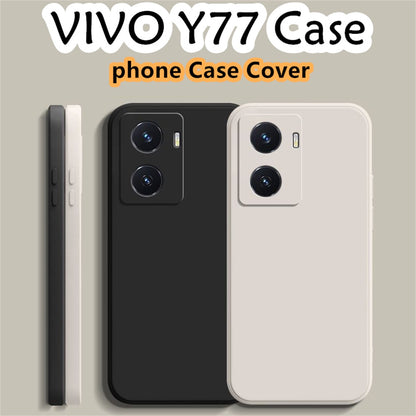 For VIVO Y77 Cover Drop and wear resistant Silicone Full Case Classic Simple Solid Color Phone Case Cover