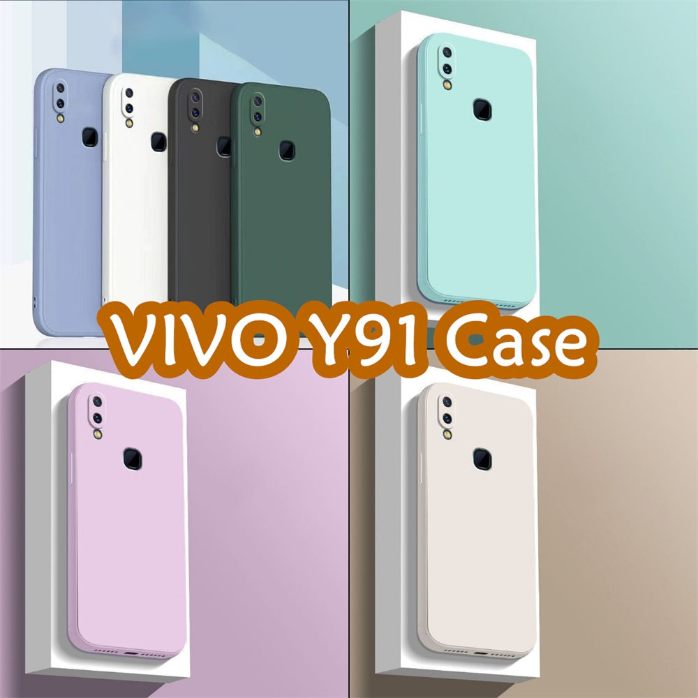 For VIVO Y91 Cover Drop and wear resistant Silicone Full Case Classic Simple Solid Color Phone Case Cover