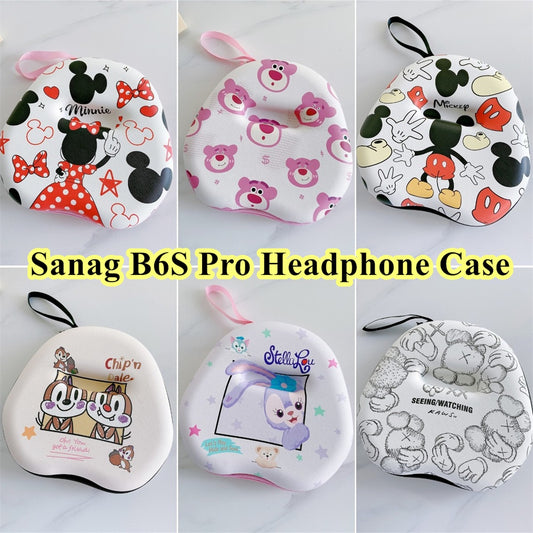For Sanag B6S Pro Headphone Case Cartoon Creative Patterns Headset Earpads Storage Bag Casing Box