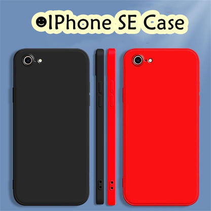 For IPhone SE Cover Drop and wear resistant Silicone Full Case Classic Simple Solid Color Phone Case Cover