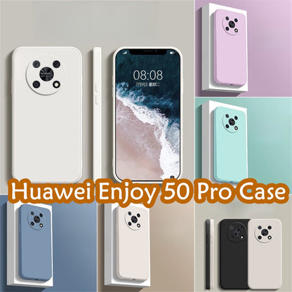 For Huawei Enjoy 50 Pro Cover Drop and wear resistant Silicone Full Case Classic Simple Solid Color Phone Case Cover