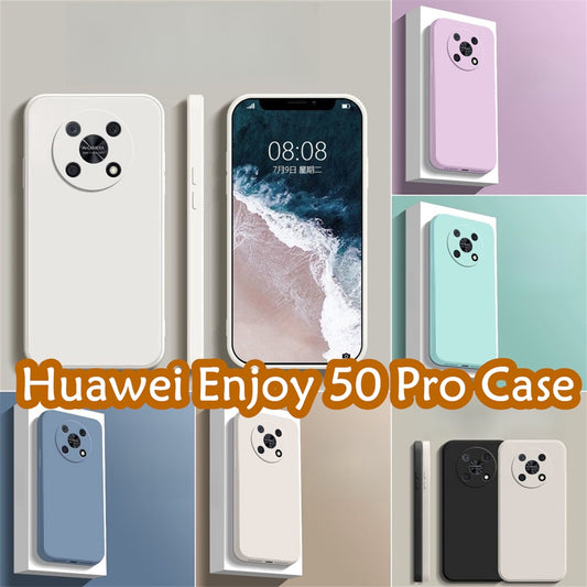 For Huawei Enjoy 50 Pro Cover Drop and wear resistant Silicone Full Case Classic Simple Solid Color Phone Case Cover