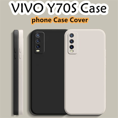 For VIVO Y70S Cover Drop and wear resistant Silicone Full Case Classic Simple Solid Color Phone Case Cover