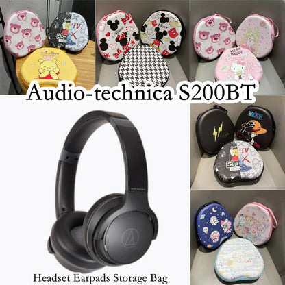 For Audio-technica S200BT Headphone Case Cartoon Creative Patterns Headset Earpads Storage Bag Casing Box