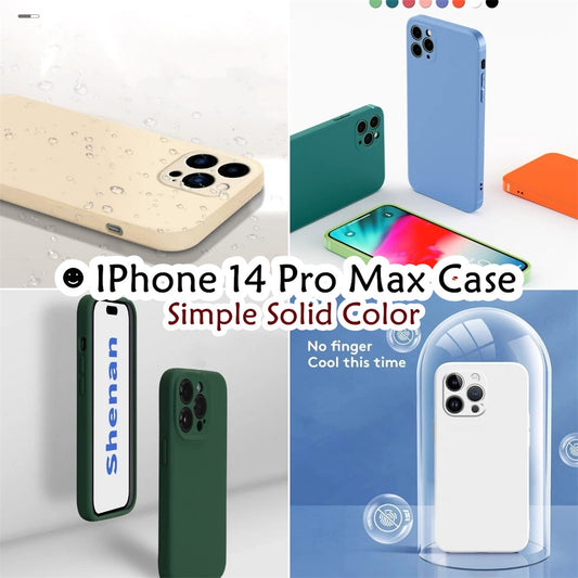 For IPhone 14 Pro Max Cover Drop and wear resistant Silicone Full Case Classic Simple Solid Color Phone Case Cover