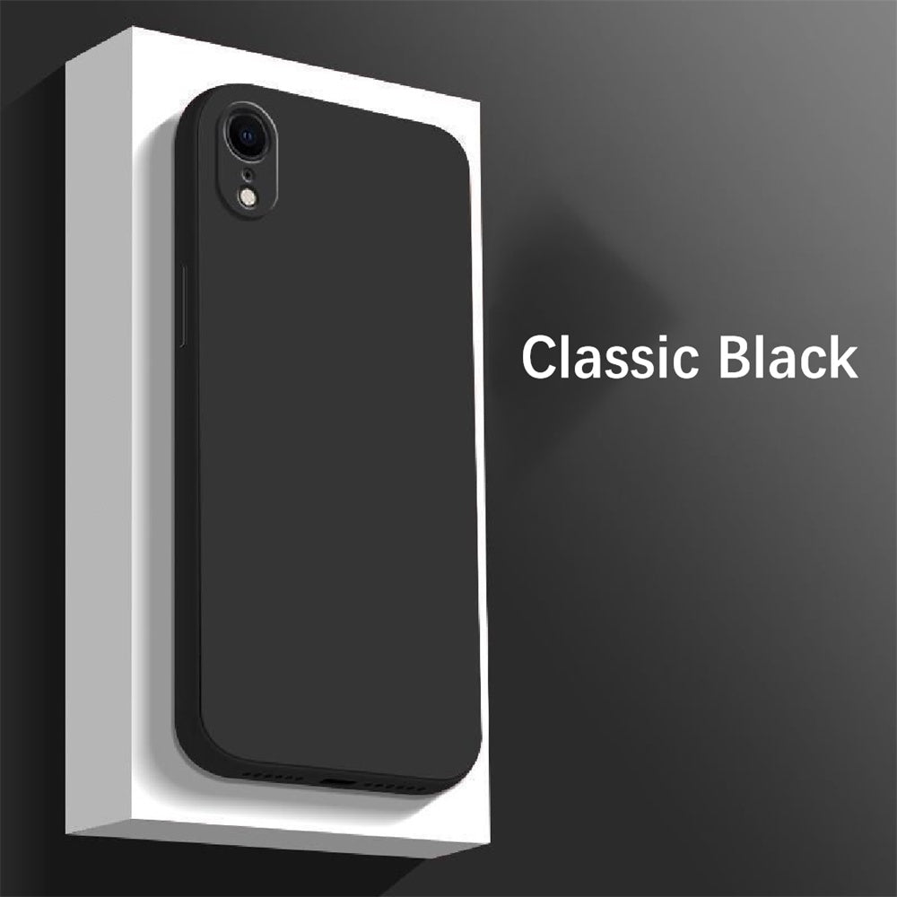 For IPhone XR Cover Drop and wear resistant Silicone Full Case Classic Simple Solid Color Phone Case Cover