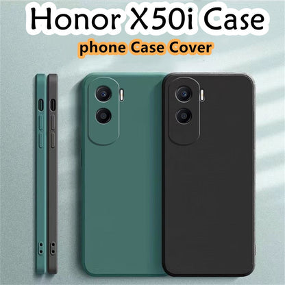 For Honor X50i Cover Drop and wear resistant Silicone Full Case Classic Simple Solid Color Phone Case Cover