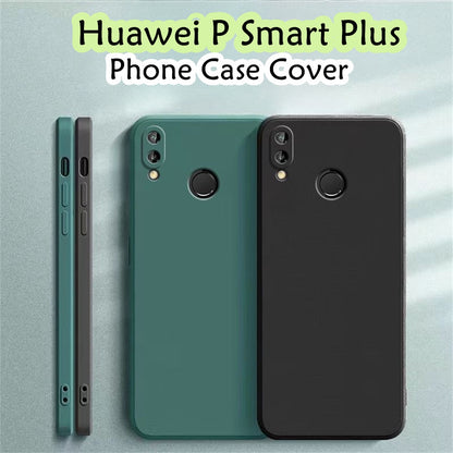 For Huawei P Smart Plus Cover Drop and wear resistant Silicone Full Case Classic Simple Solid Color Phone Case Cover