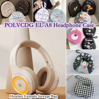 For POLVCDG EL-A8 Headphone Case Cartoon Creative Patterns Headset Earpads Storage Bag Casing Box