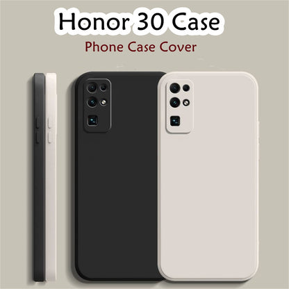 For Honor 30 Cover Drop and wear resistant Silicone Full Case Classic Simple Solid Color Phone Case Cover