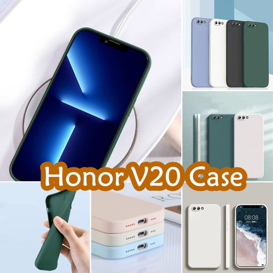 For Honor V20 Cover Drop and wear resistant Silicone Full Case Classic Simple Solid Color Phone Case Cover