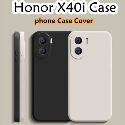 For Honor X40i Cover Drop and wear resistant Silicone Full Case Classic Simple Solid Color Phone Case Cover