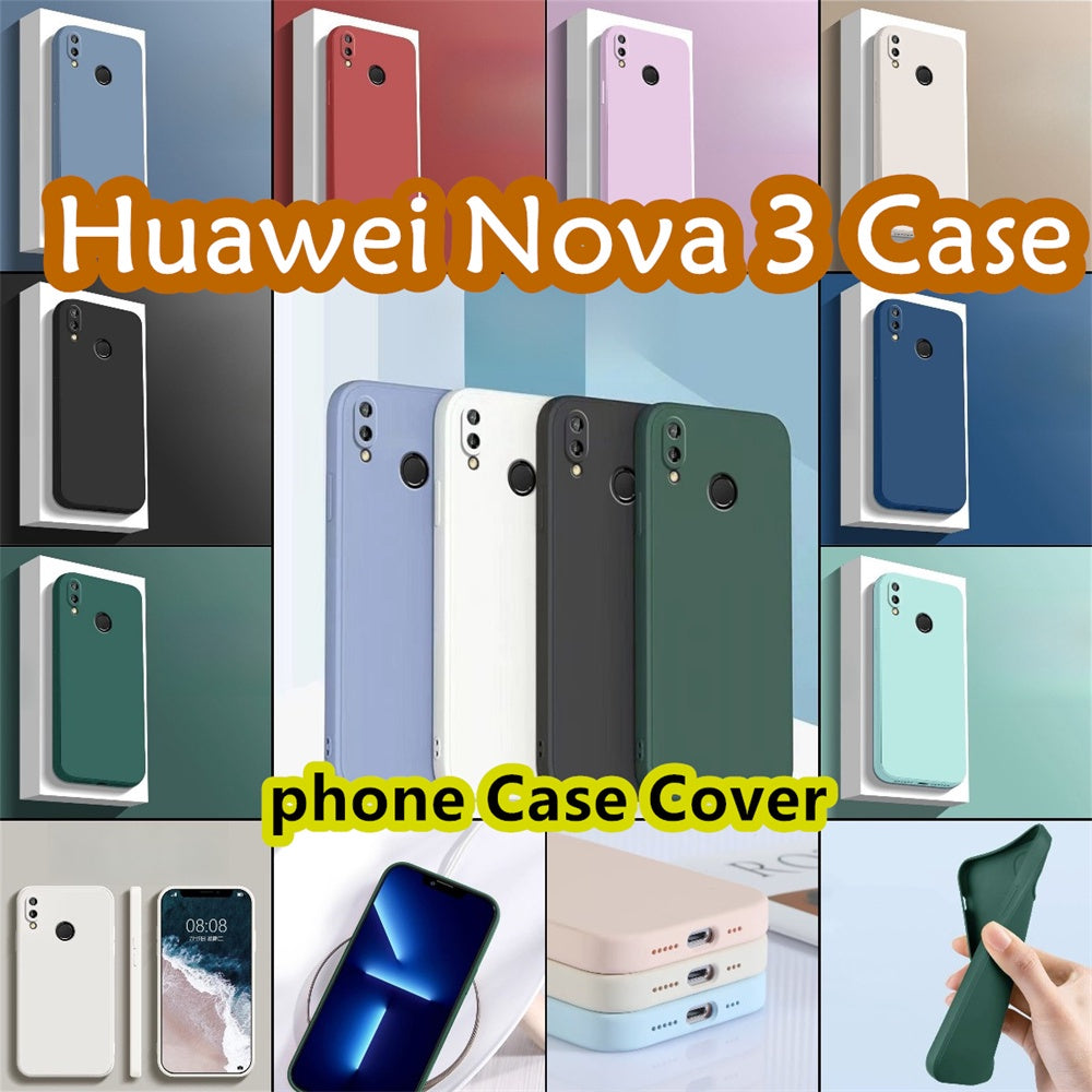 For Huawei Nova 3 Cover Drop and wear resistant Silicone Full Case Classic Simple Solid Color Phone Case Cover