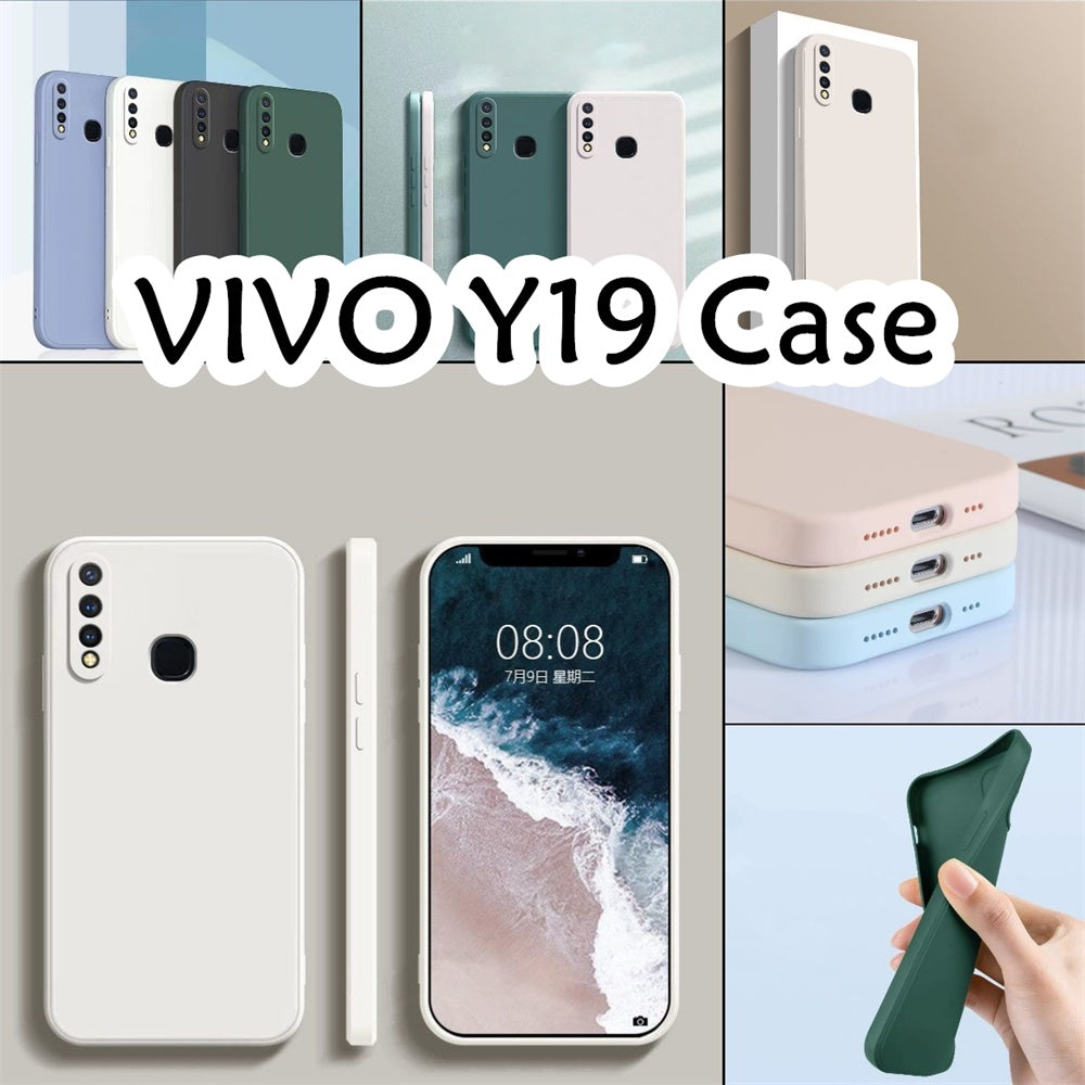 For VIVO Y19 2019 Cover Drop and wear resistant Silicone Full Case Classic Simple Solid Color Phone Case Cover