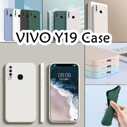 For VIVO Y19 2019 Cover Drop and wear resistant Silicone Full Case Classic Simple Solid Color Phone Case Cover