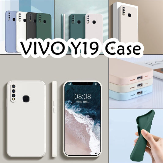 For VIVO Y19 2019 Cover Drop and wear resistant Silicone Full Case Classic Simple Solid Color Phone Case Cover
