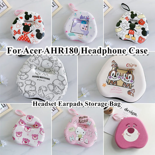 For Acer AHR180 Headphone Case Cartoon Creative Patterns Headset Earpads Storage Bag Casing Box