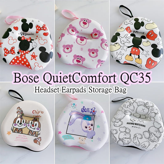 For Bose QuietComfort QC35 Headphone Case Cartoon Creative Patterns Headset Earpads Storage Bag Casing Box