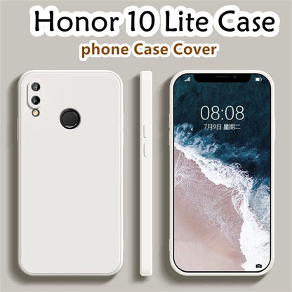 For Honor 10 Lite Cover Drop and wear resistant Silicone Full Case Classic Simple Solid Color Phone Case Cover