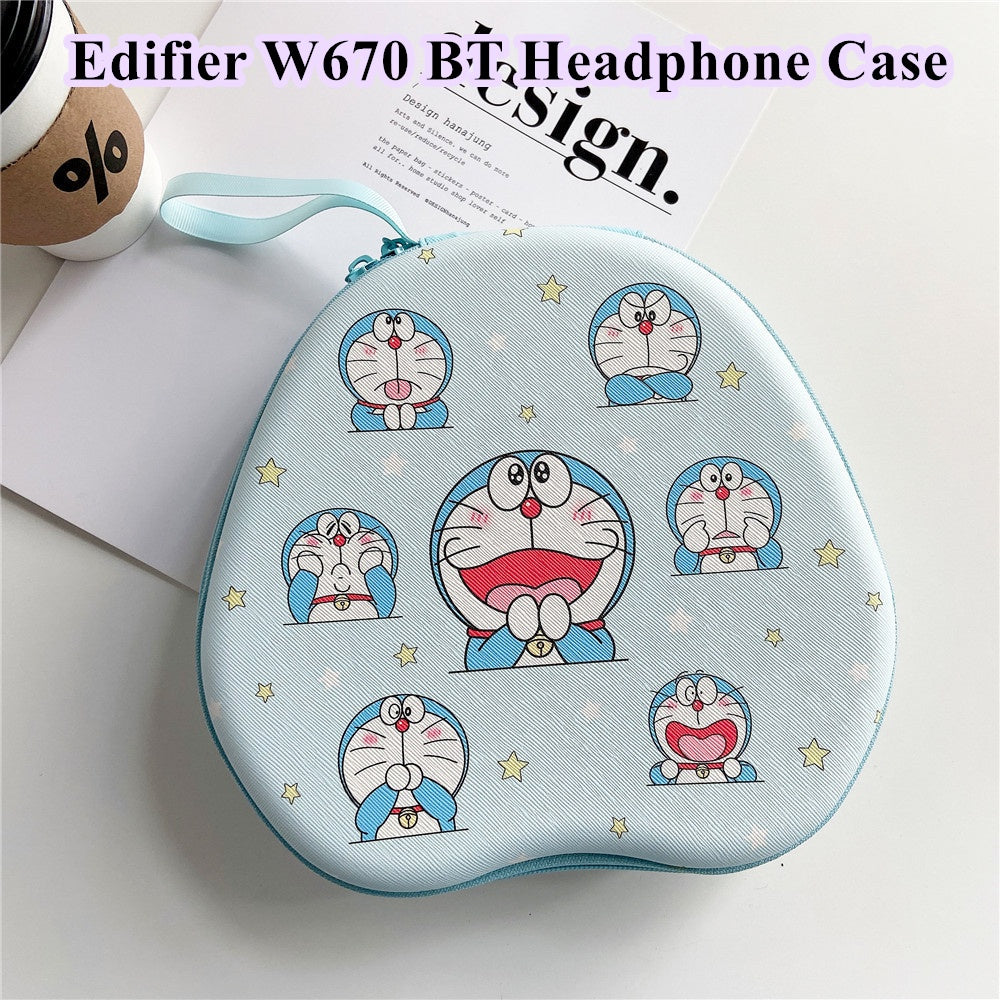 For Edifier W670 BT Headphone Case Cartoon Creative Patterns Headset Earpads Storage Bag Casing Box