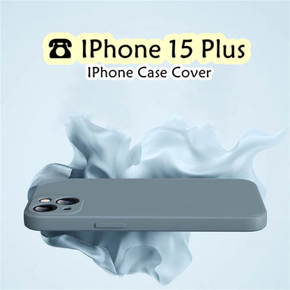 For IPhone 15 Plus Cover Drop and wear resistant Silicone Full Case Classic Simple Solid Color Phone Case Cover