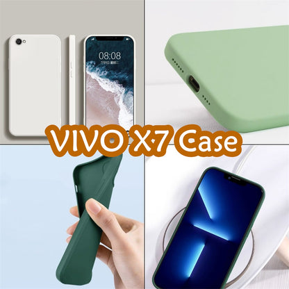 For VIVO X7 Cover Drop and wear resistant Silicone Full Case Classic Simple Solid Color Phone Case Cover