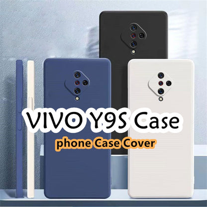 For VIVO Y9S Cover Drop and wear resistant Silicone Full Case Classic Simple Solid Color Phone Case Cover