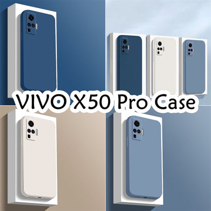 For VIVO X50 Pro Cover Drop and wear resistant Silicone Full Case Classic Simple Solid Color Phone Case Cover