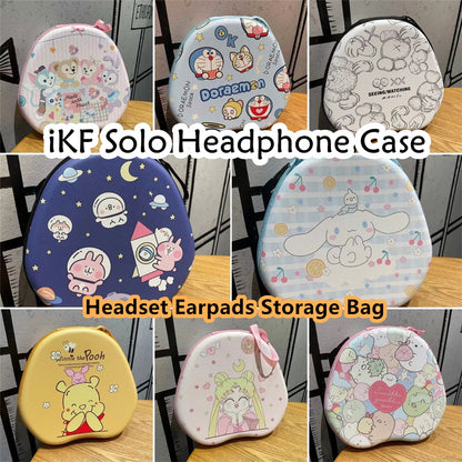 For iKF Solo Headphone Case Cartoon Creative Patterns Headset Earpads Storage Bag Casing Box